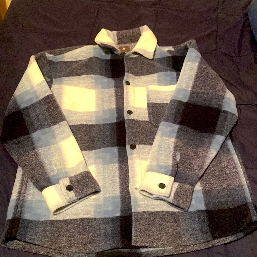 H&M Blue Flannel Coat